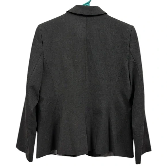 Calvin Klein Dark Gray 1 Button Front Blazer Jacket 3 Faux Pockets Womens 10P - Picture 4 of 13